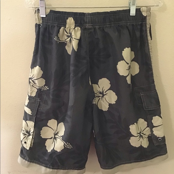Men’s Hawaiian Print Swim Trunks - Picture 4 of 16